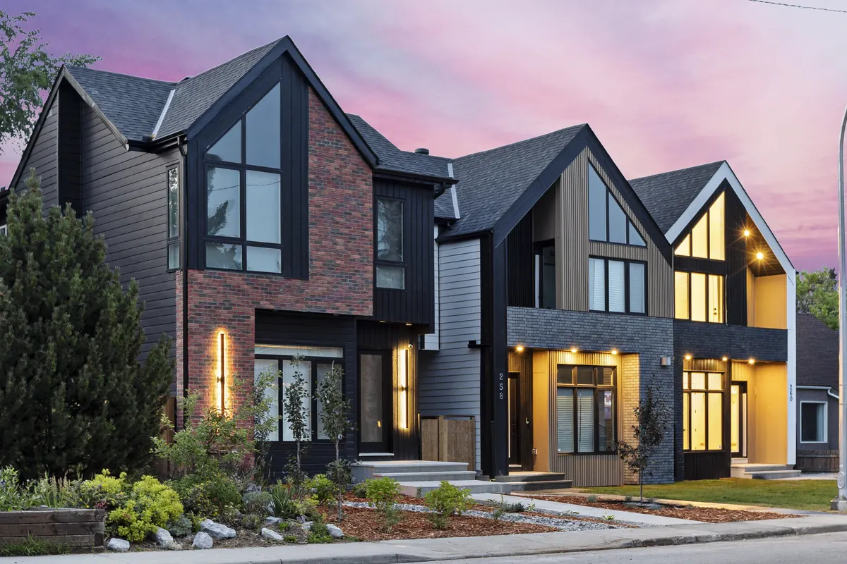 A new inner-city Calgary infill at dusk