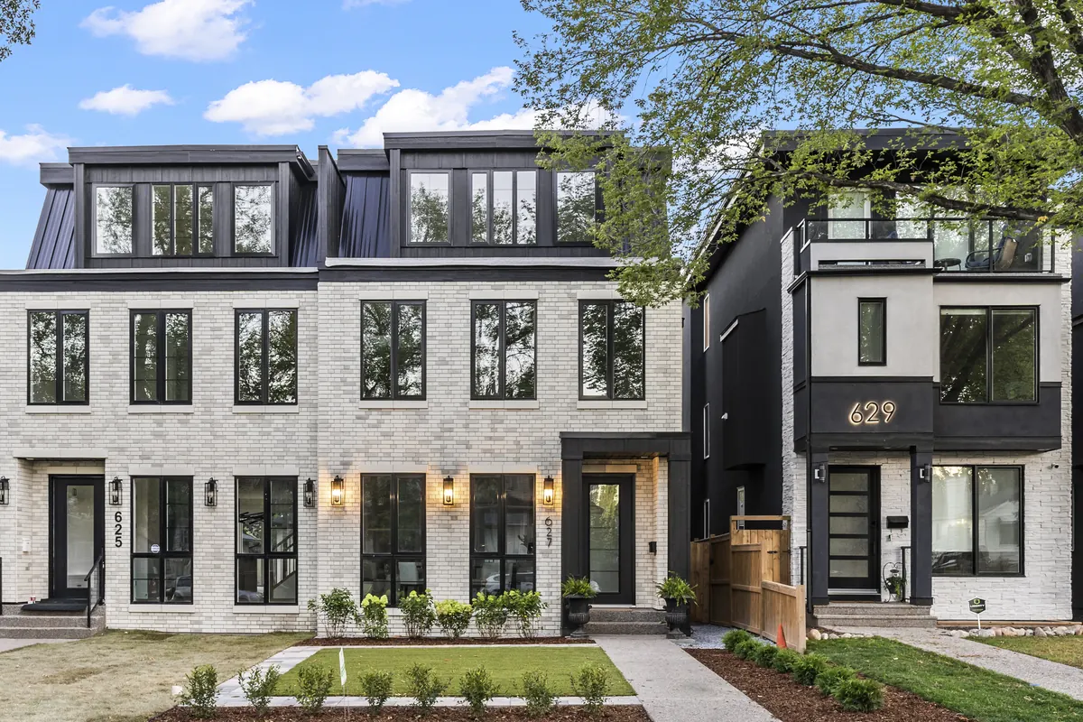 A new semi-detached infill in inner-city Calgary