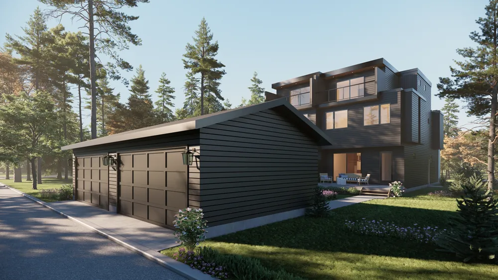Rendering of a semi-detached infill with arched windows